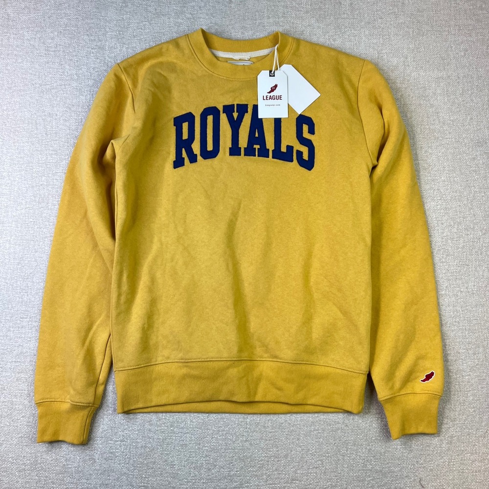 League 91 Royals Graphic Crewneck Sweatshirt Gold Yellow Mens Small NWT